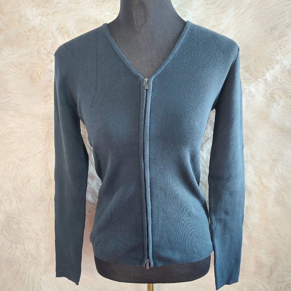 Nexus Apparel Women's Navy Full Zipper Sweater Size: XS